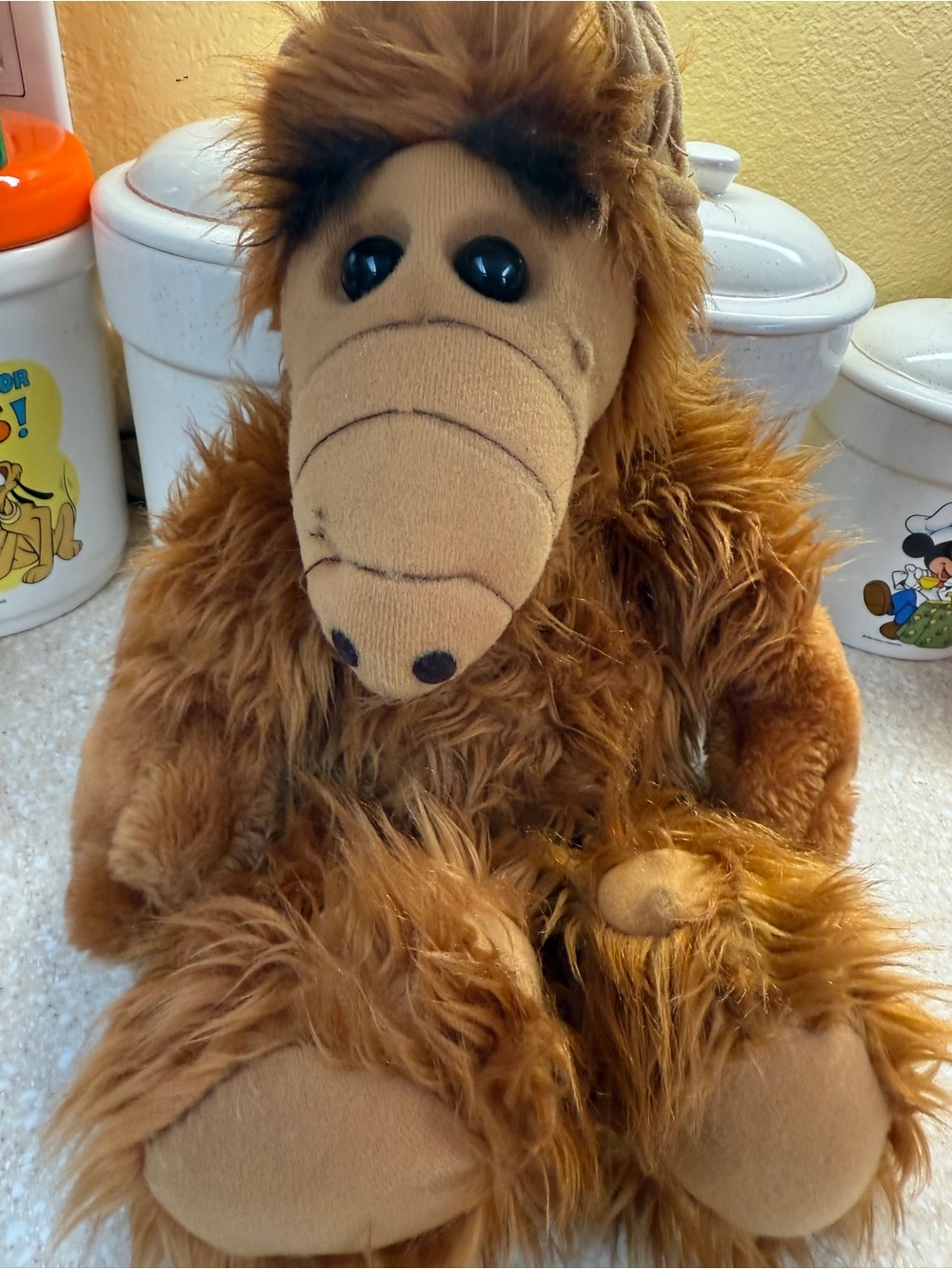 Vintage 1986 ALF TV Show Alien Productions Brown Fluffy Plush Stuffed 18” Animal